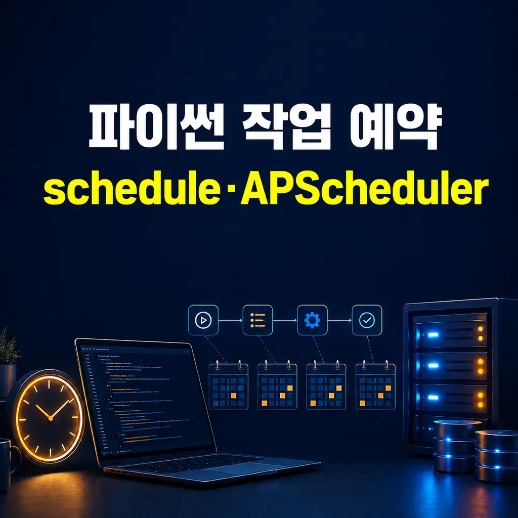 파이썬 schedule APScheduler 작업 예약 대표 이미지